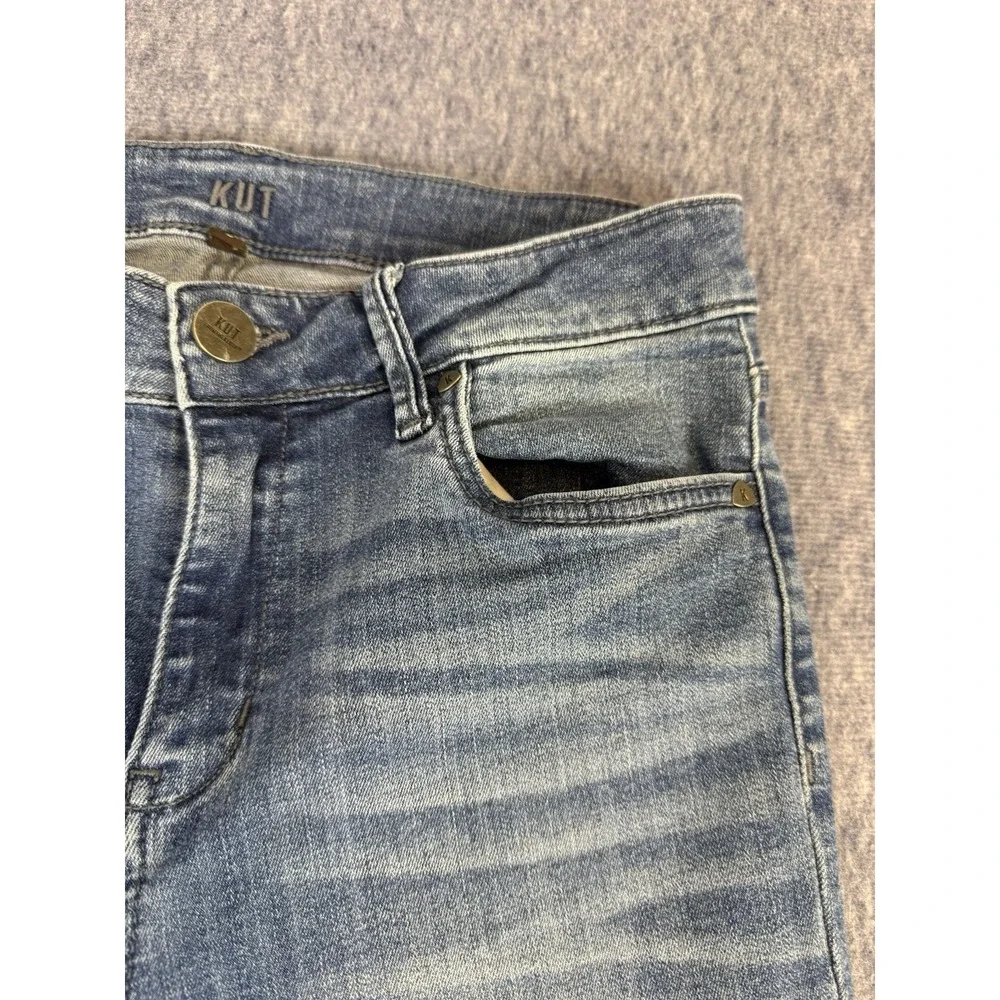 Kut From The Kloth High Rise Toothpick Skinnny Size 6 Whiskered Medium Wash Jean